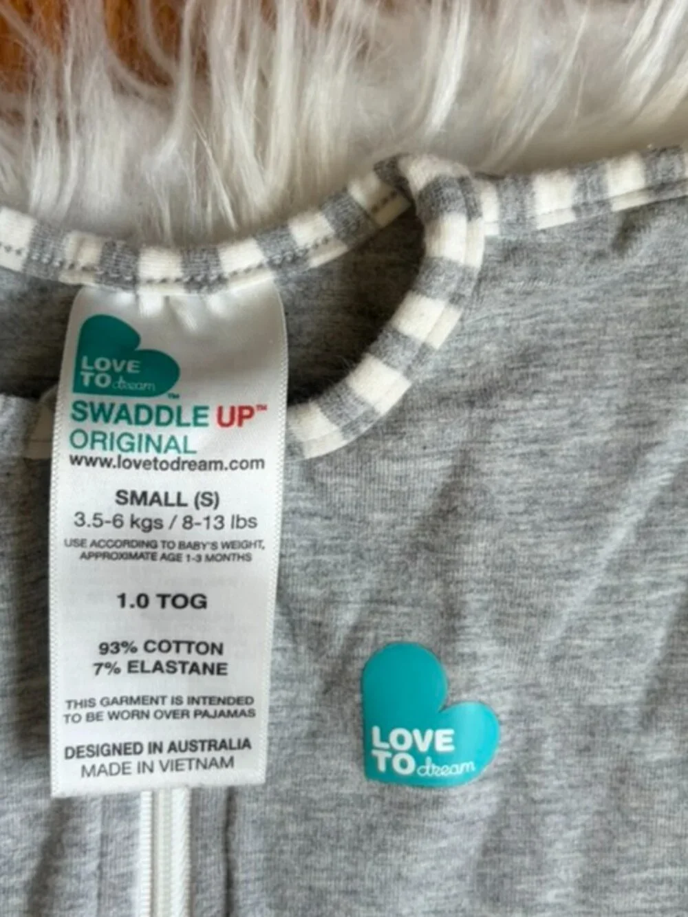 Love To Dream Swaddle UP Gray Small 1.0 TOG